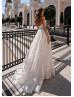 Strapless Beaded Lace Glitter Wedding Dress